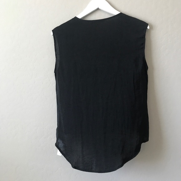 {NORDSTROM} Townsen Noir Sleeveless Leather Blouse - Picture 6 of 8